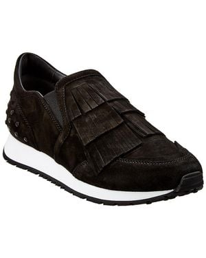 Tod's Fringed Suede Sneaker - Black