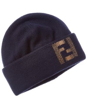Fendi Wool & Cashmere-Blend Beanie - Blue