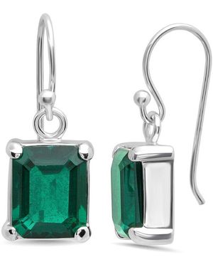 MaxColor 4.60 Ct. Tw. Lab-Grown Emerald Drop Earrings - Green