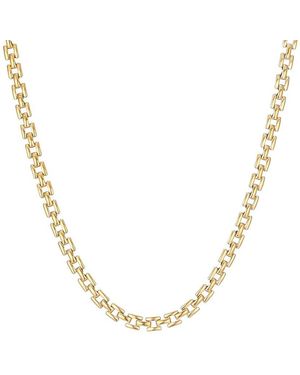 Adornia Tarnish Resistant 18K Plated Grid Chain Necklace - Metallic