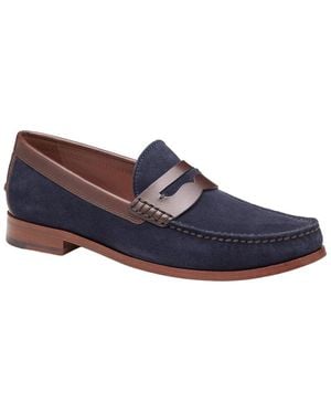 Johnston & Murphy Baldwin Penny Loafer Suede Loafer - Blue
