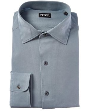 ZEGNA Regular Fit Dress Shirt - Blue