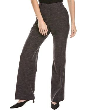 Lafayette 148 New York Gates Full Leg Wool & Linen-Blend Pant - Black