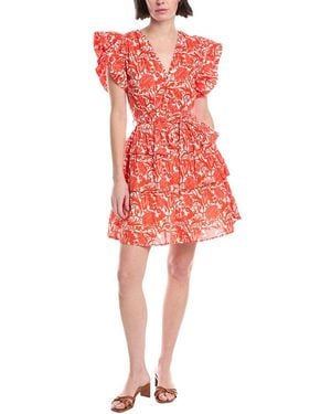 Ro's Garden Printed Mini Dress - Red