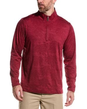 Tommy Bahama Monstera Fade 1/2-Zip Mock Pullover - Red