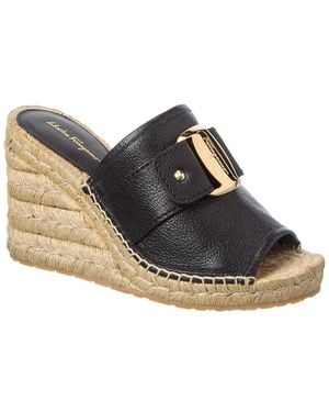Ferragamo Kamora Leather Wedge Sandal - Blue
