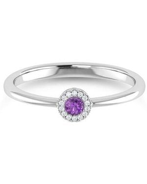 Sabrina Designs 14K 0.09 Ct. Tw. Diamond & Amethyst Ring - White