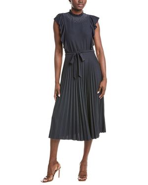 Sharagano Ruffle Midi Dress - Blue