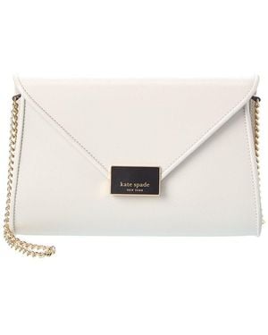 Kate Spade Anna Medium Leather Envelope Clutch - Natural