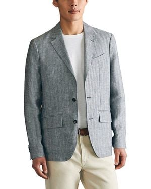 Faherty Reserve Linen-Blend Herringbone Blazer - Gray