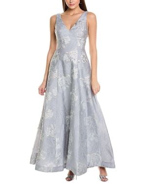 ML Monique Lhuillier Madeline Jacquard Gown - Purple