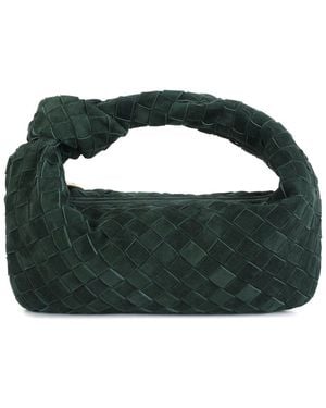 Tiffany & Fred Paris Hand-woven Suede Knot Pouch - Green