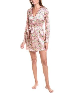 Morgan Lane Larsen Silk-Blend Robe - Red