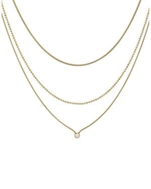 Adornia 18K Plated Stainless Steel Cz Necklace - White