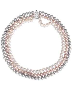 Pearls 7.5-8Mm Pearl Necklace - Metallic