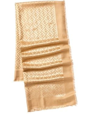 Fendi Silk & Wool-Blend Shawl - Natural