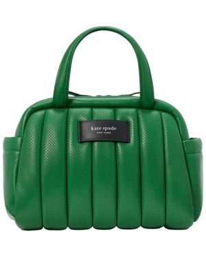 Kate Spade Puffed Perforated Leather Satchel - Green