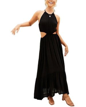DELI S Delli.S Sleeveless Solid Maxi Dress - Black
