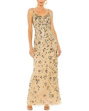 Mac Duggal Embellished Scoop Neck Evening Gown - Metallic