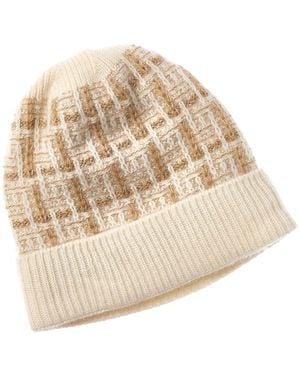 Forte Cashmere Lurex Detail Cashmere Hat - Natural