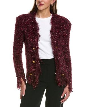 L'Agence Azure Cardigan Blazer - Red