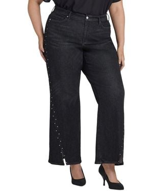 NYDJ Plus Teresa French Nightfall Wide Leg Jean - Black