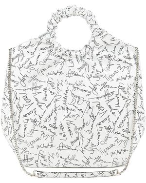 Agl Attilio Giusti Leombruni Gretty Signature Leather Tote - White