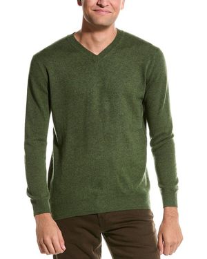 Forte V-Neck Cashmere Jumper - Green