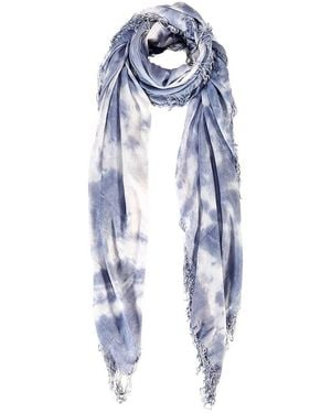 Blue Pacific Cloud-Dye Tie Dye Cashmere-Blend Scarf - Blue
