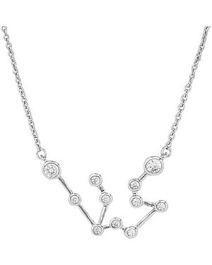 Sterling Forever When Stars Align Rhodium Plated Cz Necklace - Metallic
