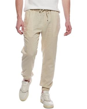 Tahari Drawstring Linen-Blend Jogger Pant - Natural