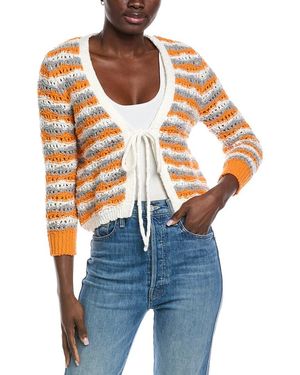 Autumn Cashmere Tie-Front Cardigan - Blue