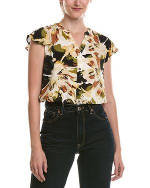 Anne Klein Petite Flutter Sleeve Top - Black