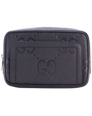 Gucci Belt Bag Jumbo Gg Embossed Small (Authentic Pre-Loved) - Grey