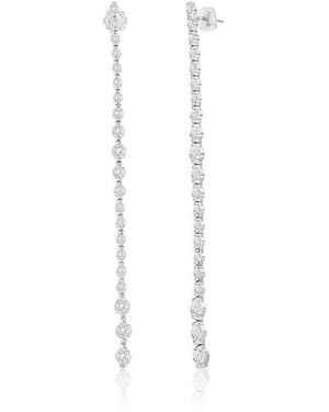 Jewels by Viomo 14K 4.77 Ct. Tw. Diamond Long Earrings - White