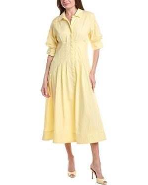 Vince Camuto Pleated Shirtdress - Yellow