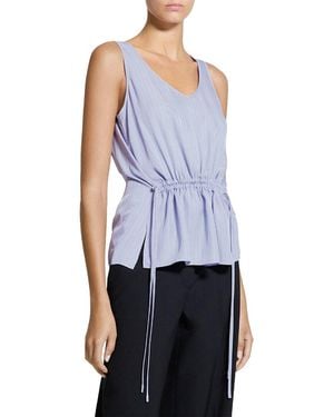 Theory Washed Twill Tie Easy Tank - Blue