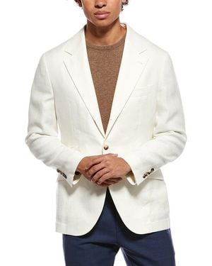 Brunello Cucinelli Linen & Wool-Blend Blazer - White
