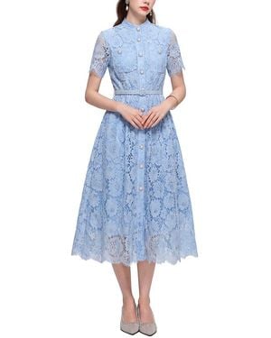 Kaimilan Embellished Midi Dress - Blue