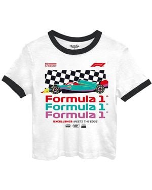 Junk Food Ringer Slim Fit Baby Tee - White