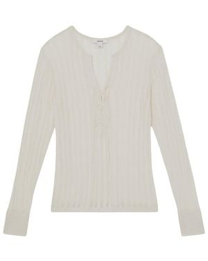 Reiss Saman Knitted Top - White