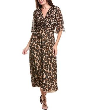 Joseph Ribkoff Pleated Midi Dress - Brown