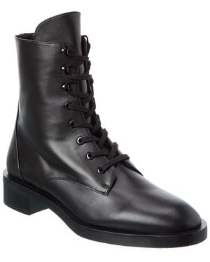 Stuart Weitzman Sondra Sleek Leather Bootie - Black