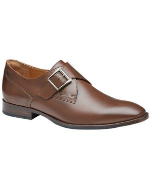 Johnston & Murphy Richland Monk Strap Leather Slip On - Brown