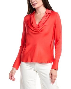 Tahari The Ciaran Silk-Blend Blouse - Red