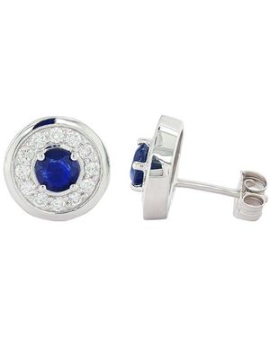 Diana M. Jewels Fine Jewellery 18k 0.95 Ct. Tw. Diamond & Sapphire Earrings - Blue