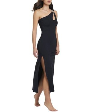 Red Carter Core Coverup Asymmetrical Dress - Black