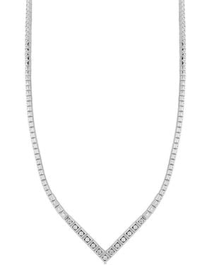 Chloe and Madison Jewellery Cz Statement V Tennis Necklace - White