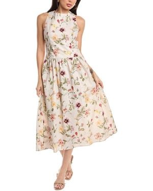 JLuxe Sleeveless Linen-Blend Midi Dress - Natural
