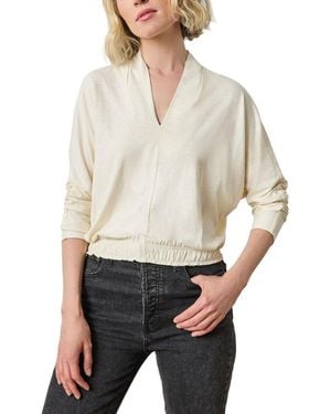 Lilla P Shawl Collar Wedge Top - White